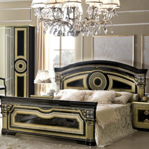 aida black w/gold bedroom set