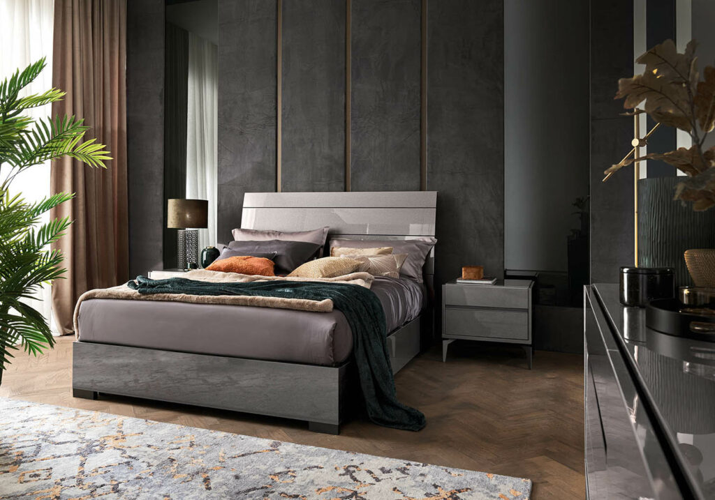 graphite italian bedroom set graphite high gloss