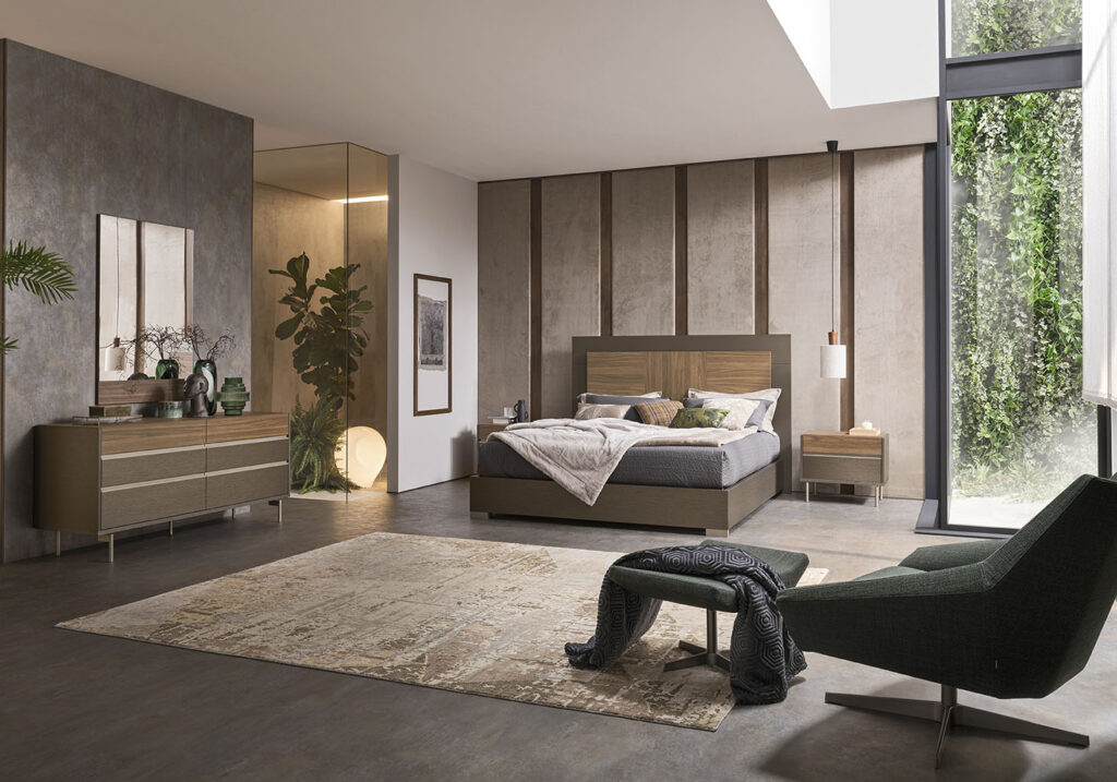 citylife italian bedroom set eco veneer walnut