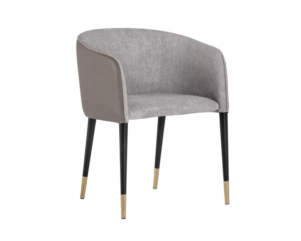 asher dining armchair flint grey / napa taupe