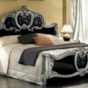 barocco traditional italian bedroom set black/silver